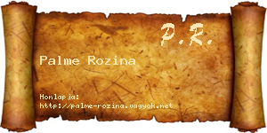 Palme Rozina névjegykártya